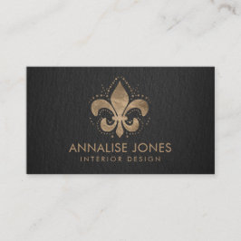 Fleur-de-lis Pastel Gold Visitenkarte
