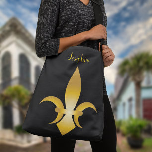 Fleur-De-Lis Personalisiert Tragetaschen Mit Langen Trägern