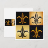 Fleur De Lis Platz Einladung (Vorne/Hinten)