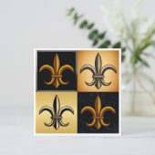 Fleur De Lis Platz Einladung (Stehend Vorderseite)