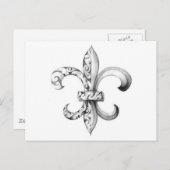 Fleur-de-lis Postkarte (Vorne/Hinten)
