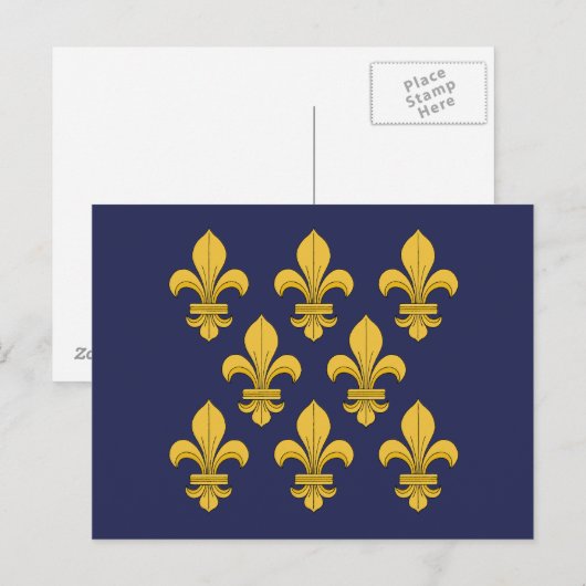 Fleur-de-lis Postkarte (Vorne/Hinten)