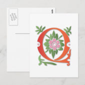 Fleur-de-lis Q Monogramm Postkarte (Vorne/Hinten)