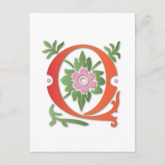 Fleur-de-lis Q Monogramm Postkarte (Vorderseite)