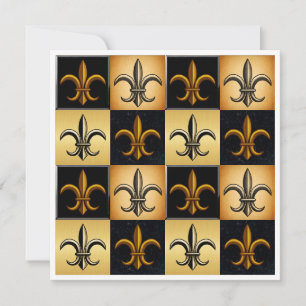 Fleur De Lis Quadrat-Fliesen Einladung