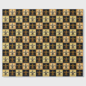 Fleur De Lis Quadrat-Fliesen-Geschenkpapier Geschenkpapier (Flach)
