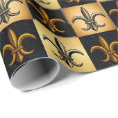 Fleur De Lis Quadrat-Fliesen-Geschenkpapier Geschenkpapier (Rolleneckpunkt)