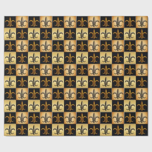 Fleur De Lis Quadrat-Fliesen-Geschenkpapier Geschenkpapier (Saum)