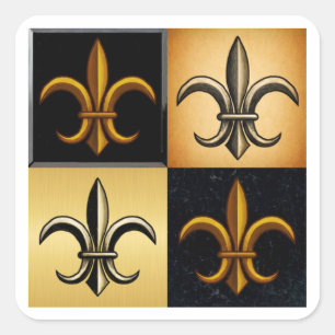 Fleur De Lis Quadrat-Fliesenaufkleber Quadratischer Aufkleber