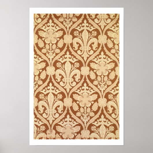 "Fleur-de-Lis", Reproduktionstapete, entworfen von Poster (Vorne)