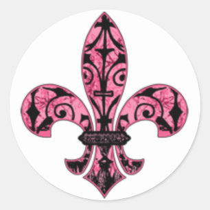 Fleur de lis Rosa Karten und Aufkleber