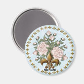 Fleur De Lis Rosen Magnet (Vorderseite/Rückseite)