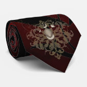 Fleur De Lis Roter Fechtdegen Binder Krawatte (Gerollt)