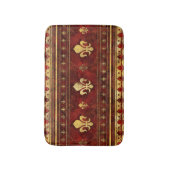 Fleur-de-lis Roter Marmor und Gold Badematte (Vorderseite Vertikal)