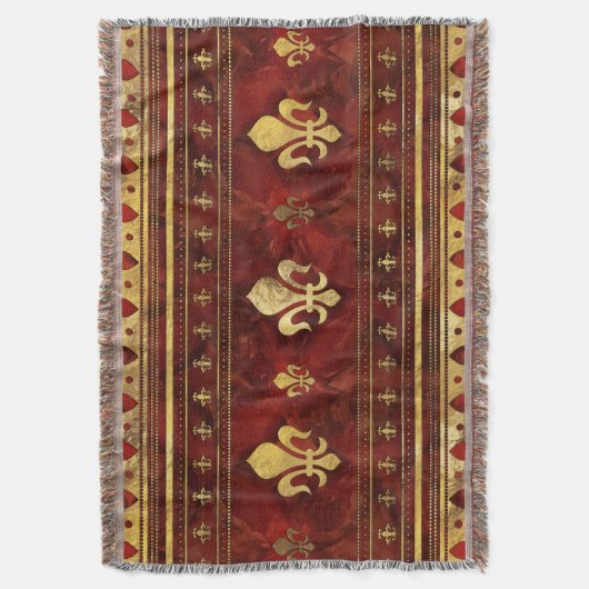 Fleur-de-lis Roter Marmor und Gold Decke (Vorderseite Vertikal)