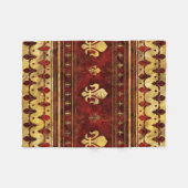 Fleur-de-lis Roter Marmor und Gold Fleecedecke (Vorderseite (Horizontal))
