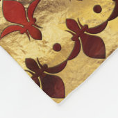 Fleur-de-lis Roter Marmor und Gold Fleecedecke (Ecke)