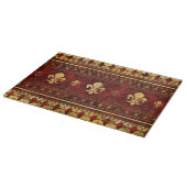 Fleur-de-lis Roter Marmor und Gold Schneidebrett (Ecke)