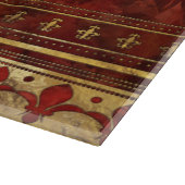 Fleur-de-lis Roter Marmor und Gold Schneidebrett (Ecke)