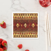 Fleur-de-lis Roter Marmor und Gold Serviette (Beispiel)