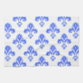 Fleur-de-lis, Royal Blue & White Geschirrtuch (Horizontal)