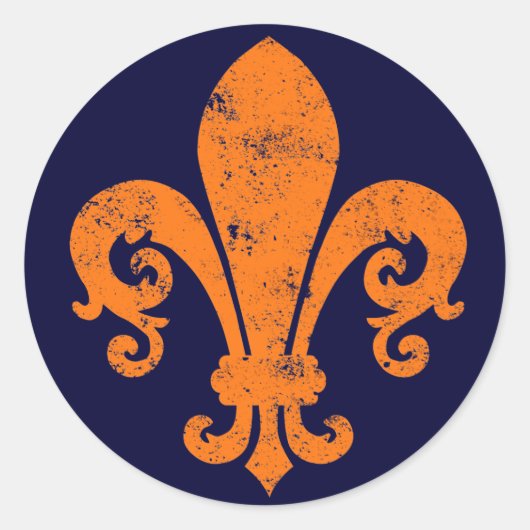 Fleur-de-lis Runder Aufkleber (Vorderseite)