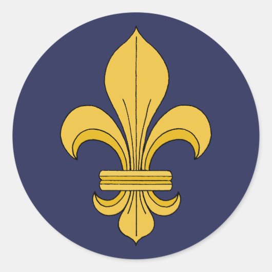 Fleur-de-lis Runder Aufkleber (Vorderseite)