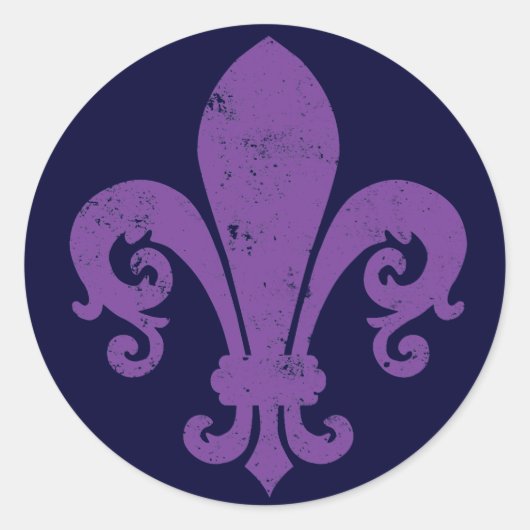 Fleur-de-lis Runder Aufkleber (Vorderseite)