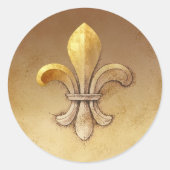 Fleur-de-lis Runder Aufkleber (Vorderseite)