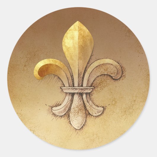 Fleur-de-lis Runder Aufkleber (Vorderseite)