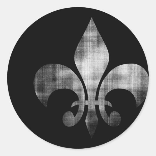 Fleur-de-lis Runder Aufkleber (Vorderseite)