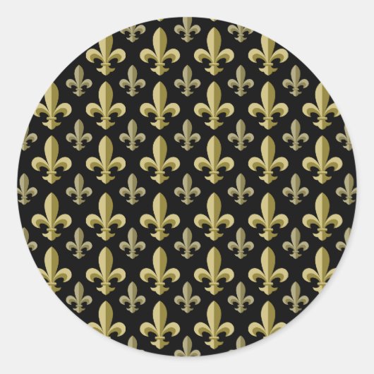 Fleur-de-lis Runder Aufkleber (Vorderseite)