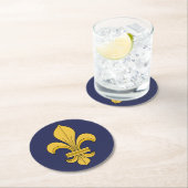Fleur-de-lis Runder Pappuntersetzer (Vor Ort)