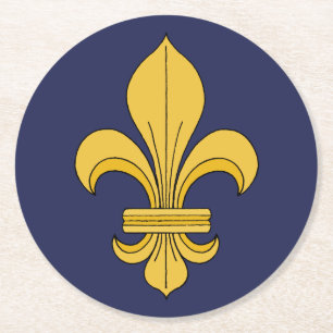 Fleur-de-lis Runder Pappuntersetzer