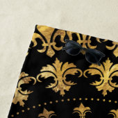 Fleur-de-lis - Rundschmuck - Gold und Schwarz Strandtuch (Beispiel)