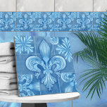 Fleur-de-lis - sanfte blaue Wasserfarbe Fliese<br><div class="desc">Fleur-de-lis - sanfte blaue Wasserfarbe</div>