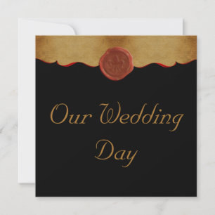 Fleur de Lis Schriftrolle Hochzeit Einladung