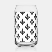 Fleur de Lis, Schwarz auf Weiß, Schwarz, Ihr Name Dosenglas (Rückseite)