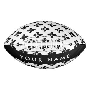 Fleur de Lis, Schwarz auf Weiß, Schwarz, Ihr Name Football