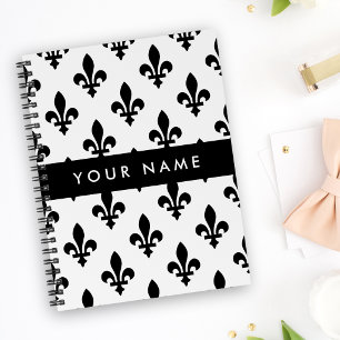 Fleur de Lis, Schwarz auf Weiß, Schwarz, Ihr Name Planer