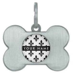Fleur de Lis, Schwarz auf Weiß, Schwarz, Ihr Name Tiermarke
