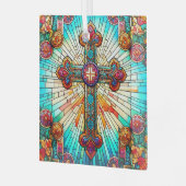 Fleur-de-Lis Suncatcher Gestaltglas-Design Ornament Aus Glas (Vorderseite links)