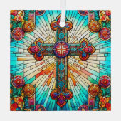 Fleur-de-Lis Suncatcher Gestaltglas-Design Ornament Aus Glas (Rückseite)