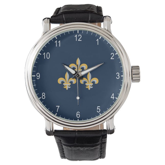 Fleur de Lis symbol Watch Armbanduhr (Vorderseite)