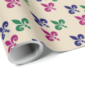 Fleur-de-lis-Symbole Geschenkpapier (Rolleneckpunkt)