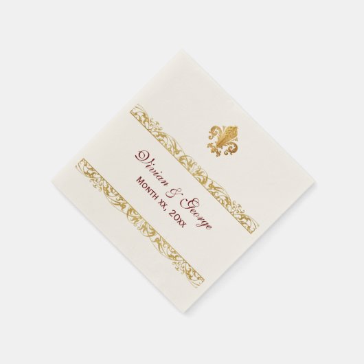 Fleur-de-lis Themed Design Serviette (Ecke)