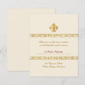 Fleur-de-lis Themed Empfang Einladung (Vorne/Hinten)