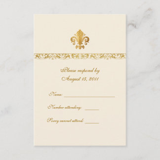 Fleur-de-lis Themed UAWG RSVP Karte