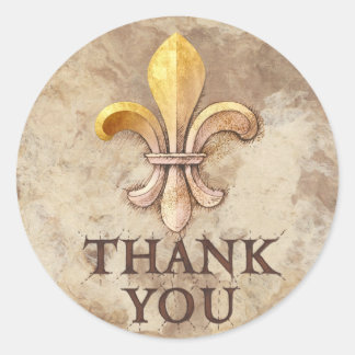 Fleur-de-lis Vielen Dank Runder Aufkleber