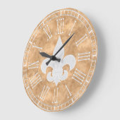 Fleur-de-lis Vintage Copper Große Wanduhr (Winkel)
